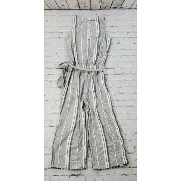 Cloth & Stone Grey Striped Jumper Pants Pockets Opened Back WOMENS SIZE XS - Picture 6 of 6